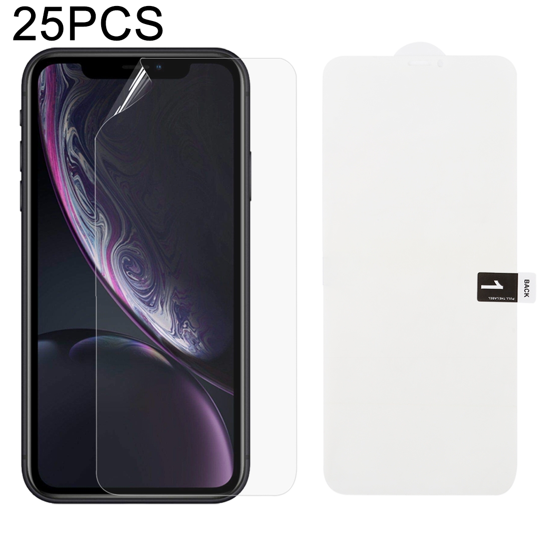 25 PCS Soft Hydrogel Film Full Cover Front Protector with Alcohol Cotton + Scratch Card for iPhone XR 25 PCS Soft Hydrogel Film Full Cover Front Protector with Alcohol Cotton + Scratch Card for iPhone XR