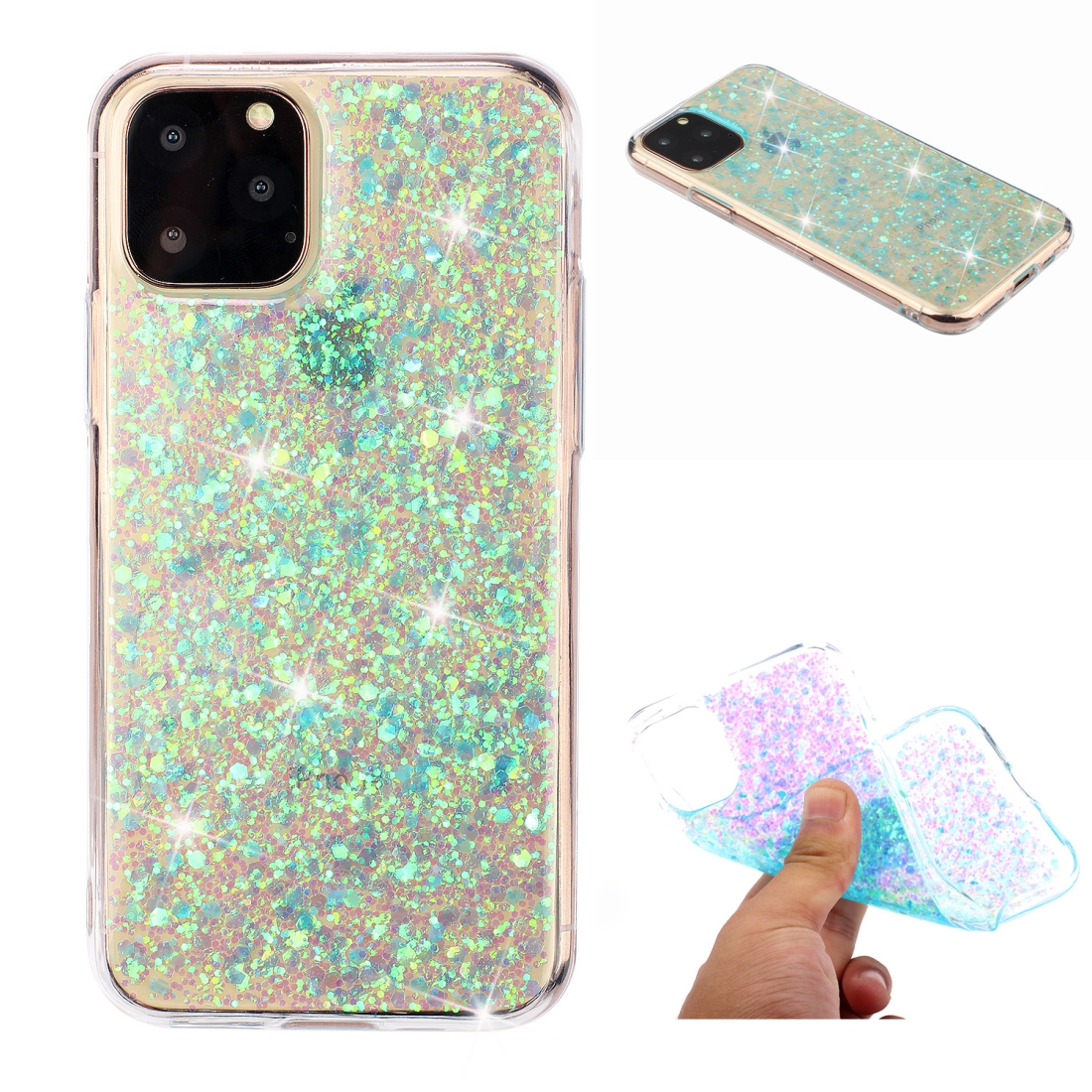 For iPhone 11 Pro Max (6.5 inch) Glitter Powder Soft TPU Protective Case(Green) For iPhone 11 Pro Max (6.5 inch) Glitter Powder Soft TPU Protective Case(Green)