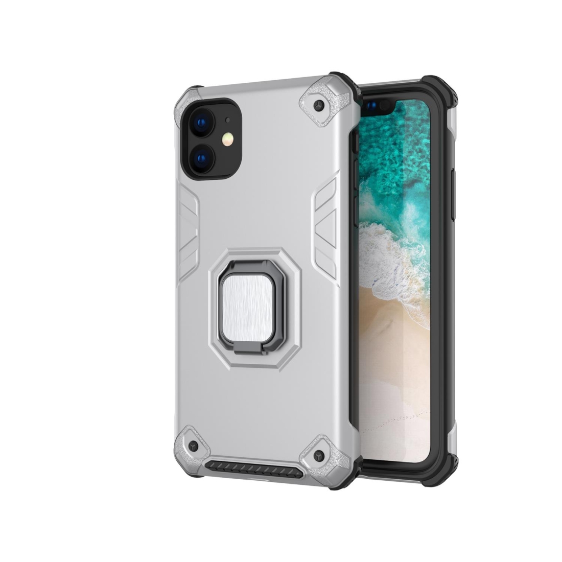 For iPhone 11 Pro Max Ultra-Thin 2-in-1 TPU+PC Transcendental Armor Vehicle-Mounted Support Case(Silver) For iPhone 11 Pro Max Ultra-Thin 2-in-1 TPU+PC Transcendental Armor Vehicle-Mounted Support Case(Silver)