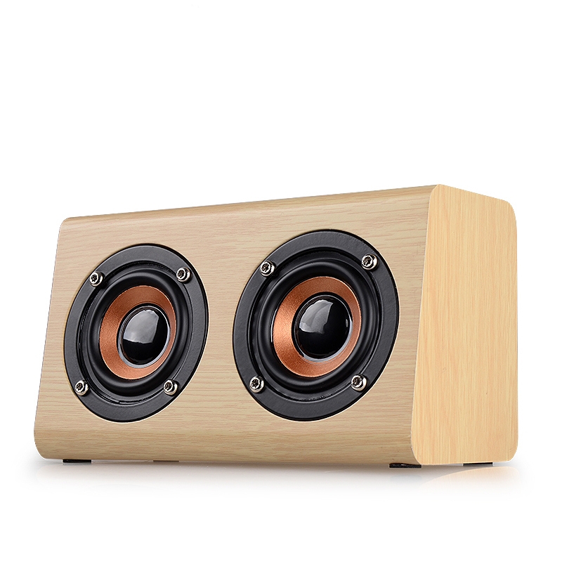 W7 Bluetooth 4.2 Wooden Double Horns Bluetooth Speaker(Light Yellow Wood Texture) W7 Bluetooth 4.2 Wooden Double Horns Bluetooth Speaker(Light Yellow Wood Texture)