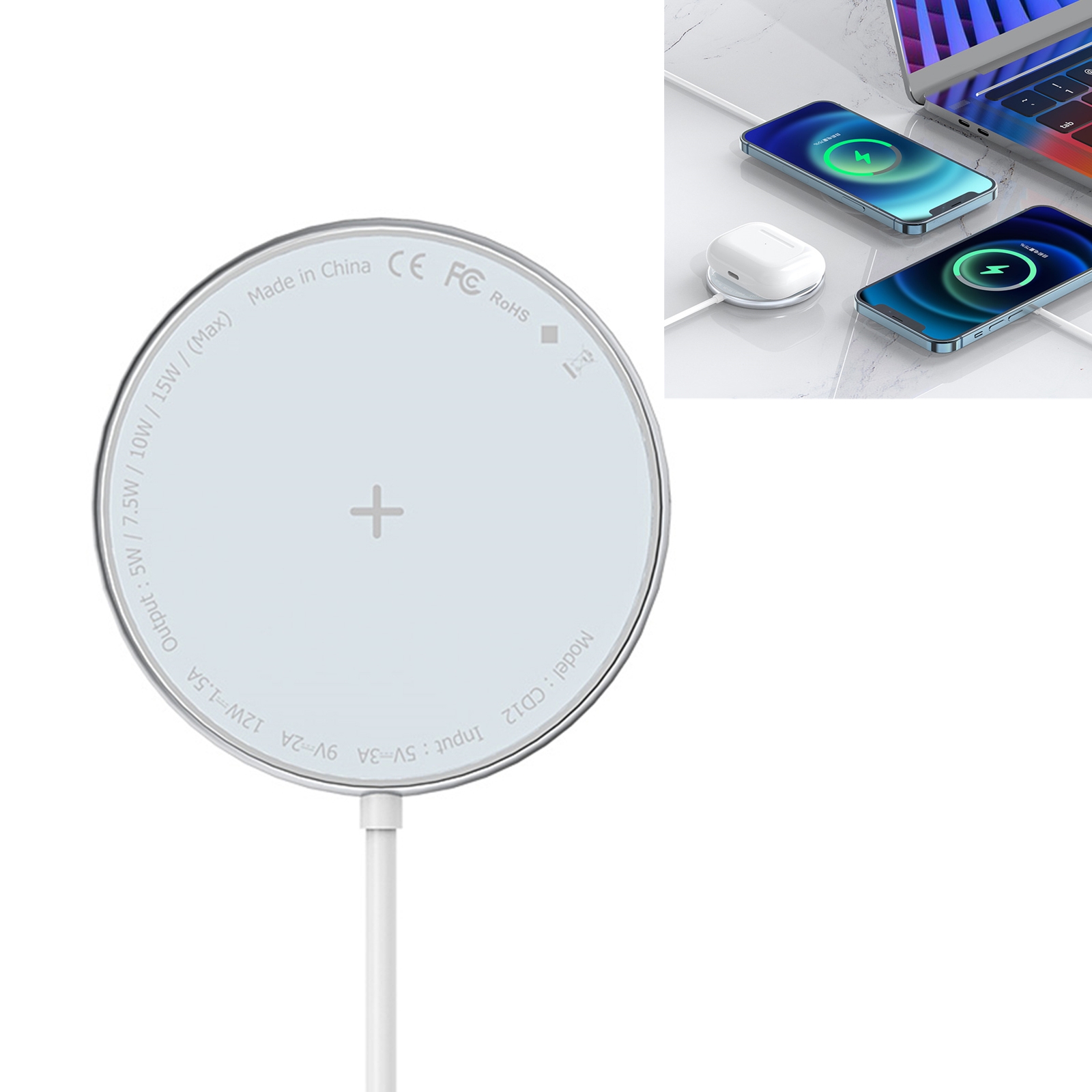 ROCK W33 Portable Mini Magnetic Magsafe Wireless Charger ROCK W33 Portable Mini Magnetic Magsafe Wireless Charger