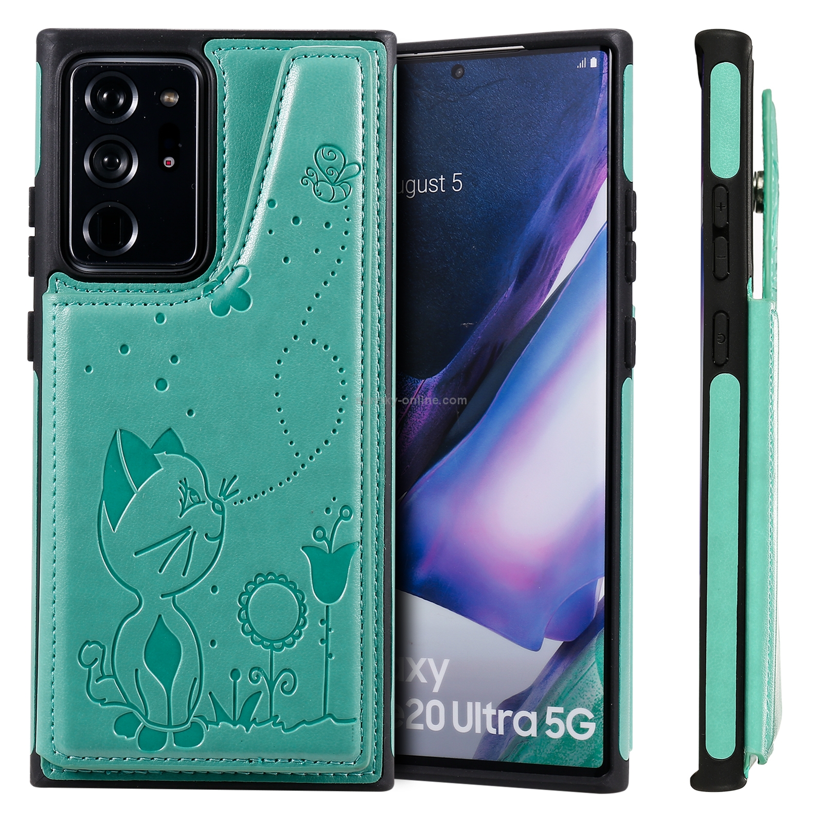 Cat Bee Embossing Pattern Shockproof Protective Case with Card Slots & Photo Frame For Samsung Galaxy Note20 Ultra (Green) Cat Bee Embossing Pattern Shockproof Protective Case with Card Slots & Photo Frame For Samsung Galaxy Note20 Ultra (Green)