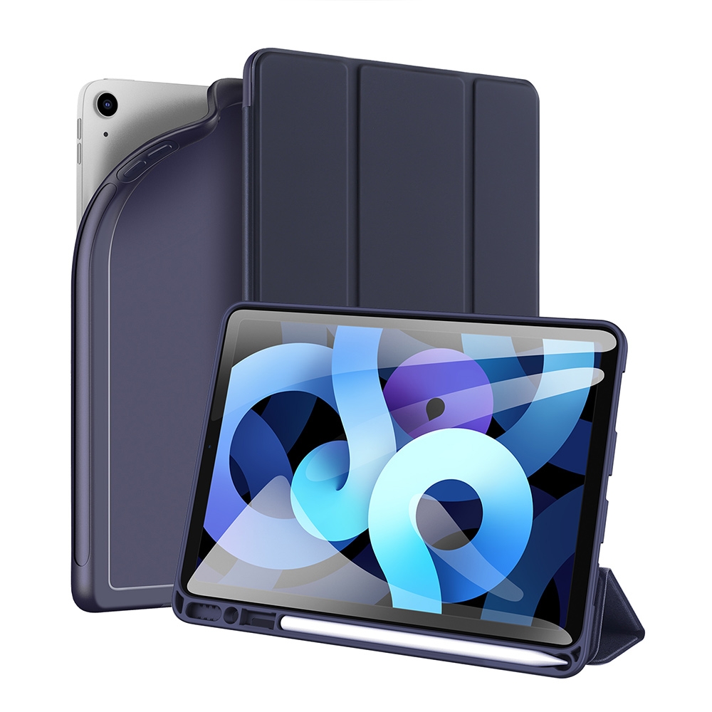 DUX DUCIS OSOM SERIES Three-folding Horizontal Flip Leather Case For Apple iPad Air (2020)(Blue) DUX DUCIS OSOM SERIES Three-folding Horizontal Flip Leather Case For Apple iPad Air (2020)(Blue)
