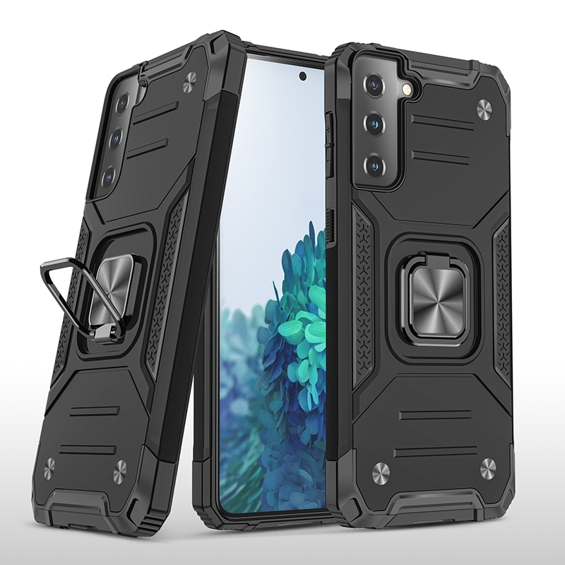 For Samsung Galaxy S21 5G Magnetic Armor Shockproof TPU + PC Case with Metal Ring Holder(Black) For Samsung Galaxy S21 5G Magnetic Armor Shockproof TPU + PC Case with Metal Ring Holder(Black)