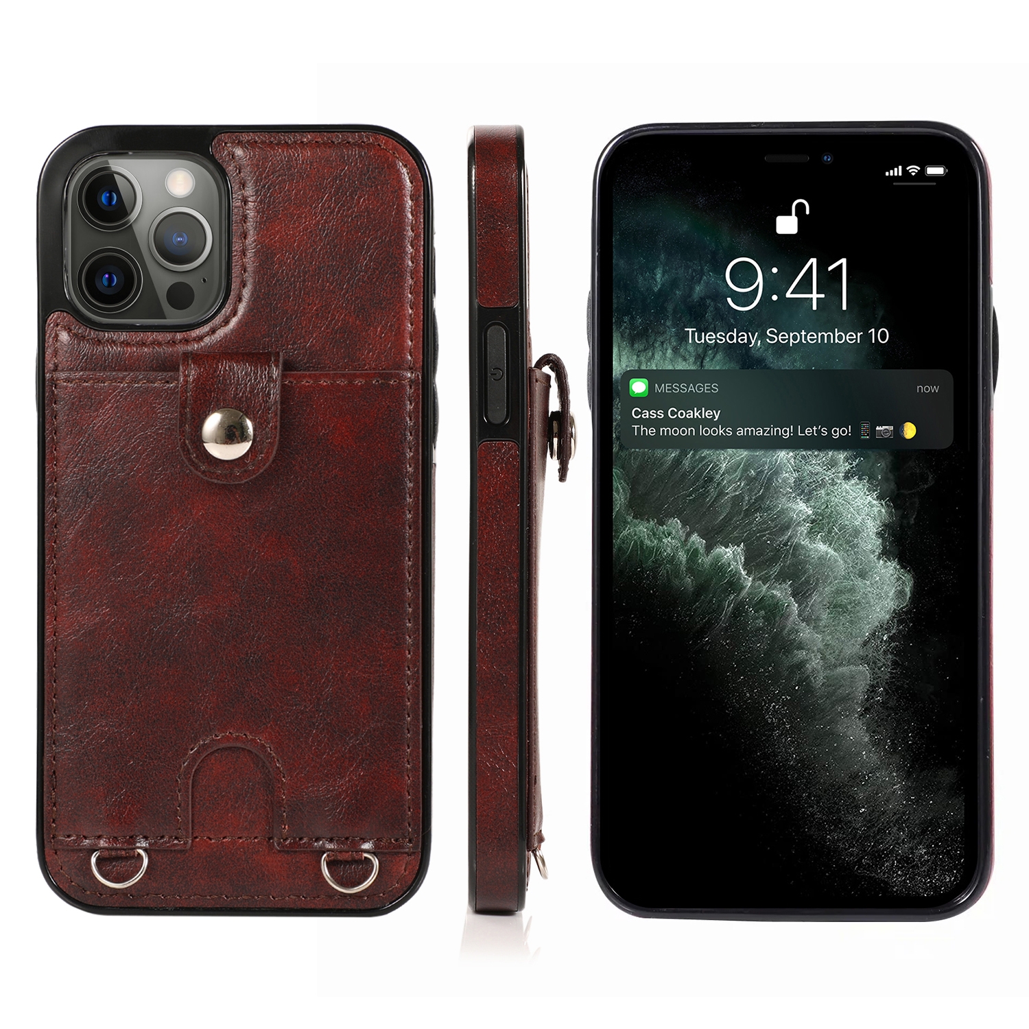 For iPhone 12 Pro Max Shockproof PU Leather + TPU Protective Case with Card Slot & Lanyard(Brown) For iPhone 12 Pro Max Shockproof PU Leather + TPU Protective Case with Card Slot & Lanyard(Brown)