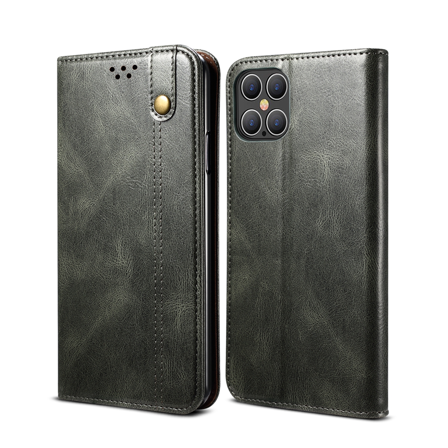 For iPhone 12 Pro Max Simple Wax Crazy Horse Texture Horizontal Flip Leather Case with Card Slots & Wallet(Dark Green) For iPhone 12 Pro Max Simple Wax Crazy Horse Texture Horizontal Flip Leather Case with Card Slots & Wallet(Dark Green)