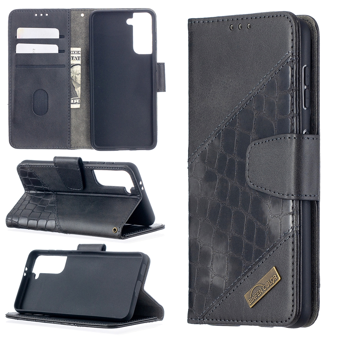 For Samsung Galaxy S21 5G Matching Color Crocodile Texture Horizontal Flip PU Leather Case with Wallet & Holder & Card Slots(Black) For Samsung Galaxy S21 5G Matching Color Crocodile Texture Horizontal Flip PU Leather Case with Wallet & Holder & Card Slots(Black)