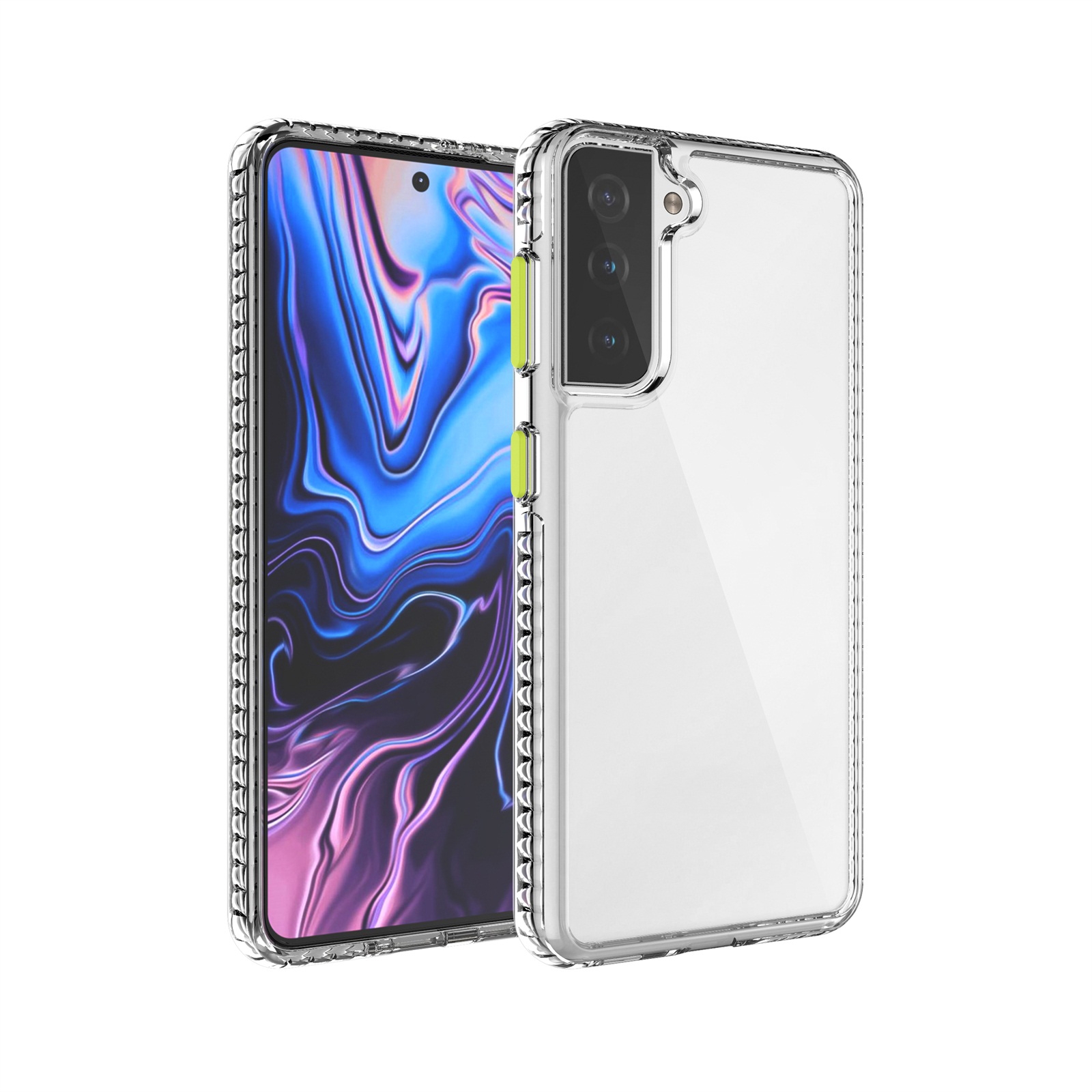 For Samsung Galaxy S21 5G 2 in 1 Ultra Clear Elf Shockproof PC + TPU Case with Removable Color Button(Yellow) For Samsung Galaxy S21 5G 2 in 1 Ultra Clear Elf Shockproof PC + TPU Case with Removable Color Button(Yellow)