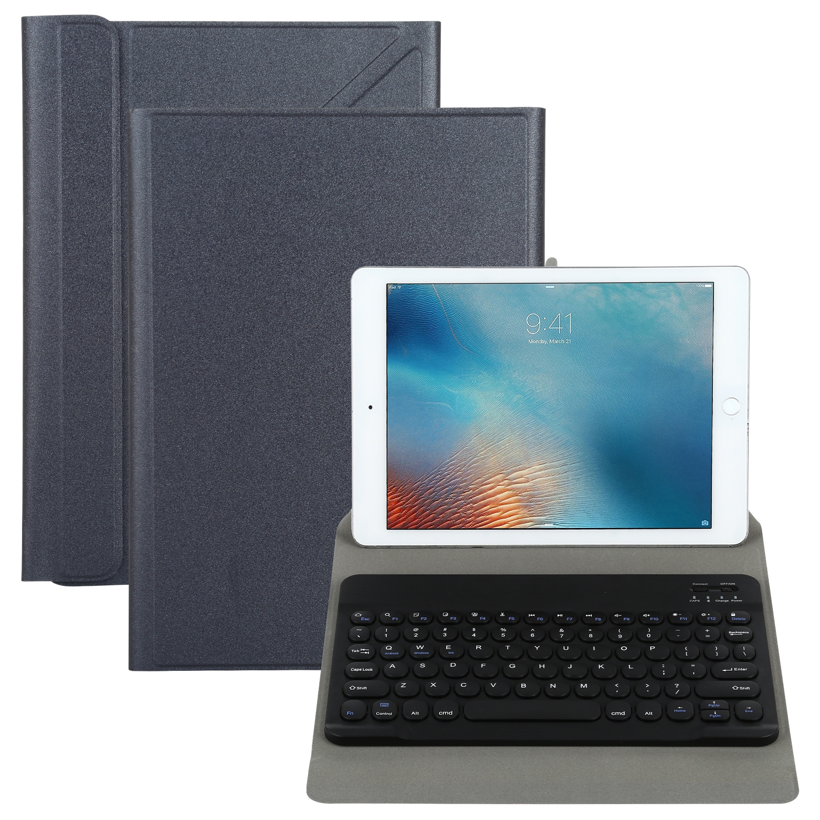Universal Round Keys Detachable Bluetooth Keyboard + Leather Tablet Case without Touchpad for iPad 9-10 inch, Specification:Black Keyboard(Black) Universal Round Keys Detachable Bluetooth Keyboard + Leather Tablet Case without Touchpad for iPad 9-10 inch, Specification:Black Keyboard(Black)
