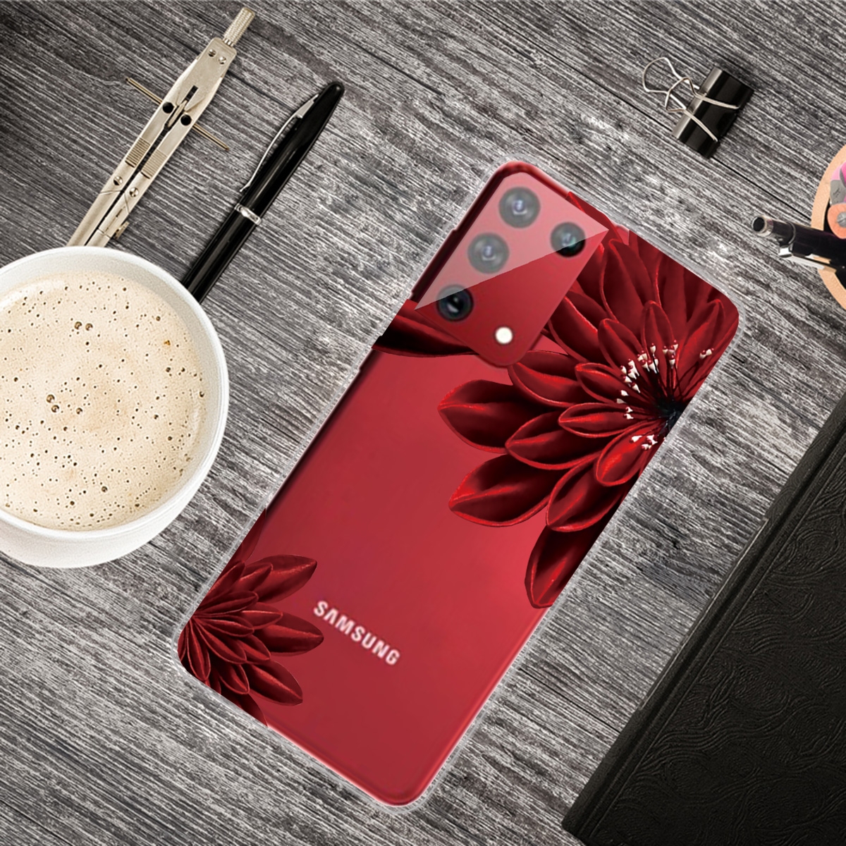 For Samsung Galaxy S21+ 5G Colored Drawing Clear TPU Protective Cases(Safflower) For Samsung Galaxy S21+ 5G Colored Drawing Clear TPU Protective Cases(Safflower)