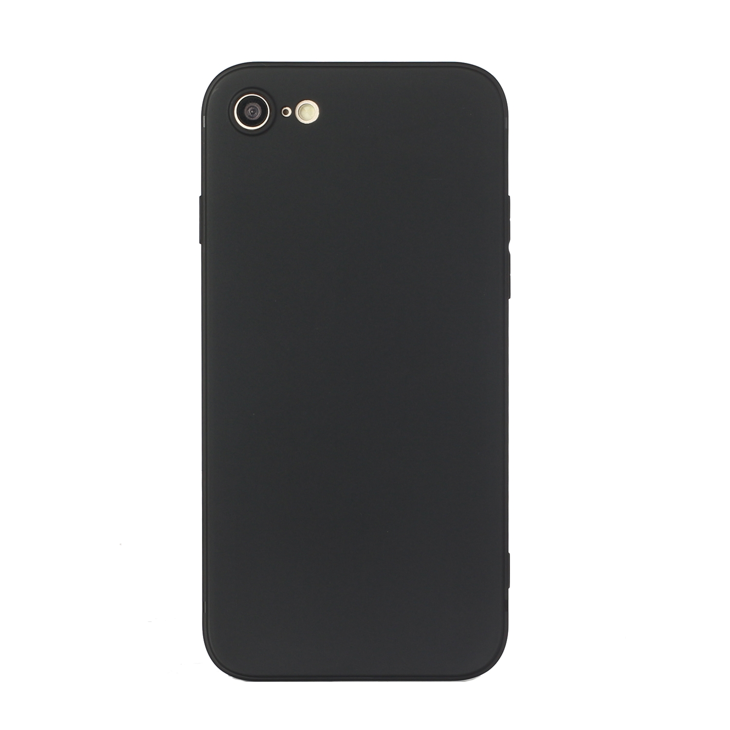 For iPhone SE 2022 / SE 2020 / 8 / 7 Straight Edge Solid Color TPU Shockproof Case(Black) For iPhone SE 2022 / SE 2020 / 8 / 7 Straight Edge Solid Color TPU Shockproof Case(Black)