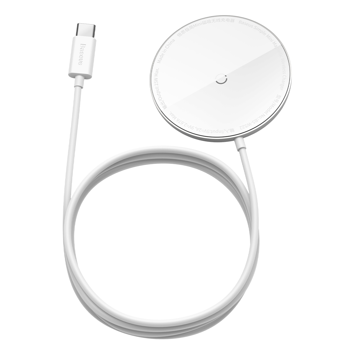 Baseus WXJK-F02 Simple Mini Magnetic Magsafe Wireless Charger for iPhone 15 / 14 / 13 12 Series Mobile Phones(White) Baseus WXJK-F02 Simple Mini Magnetic Magsafe Wireless Charger for iPhone 15 / 14 / 13 12 Series Mobile Phones(White)