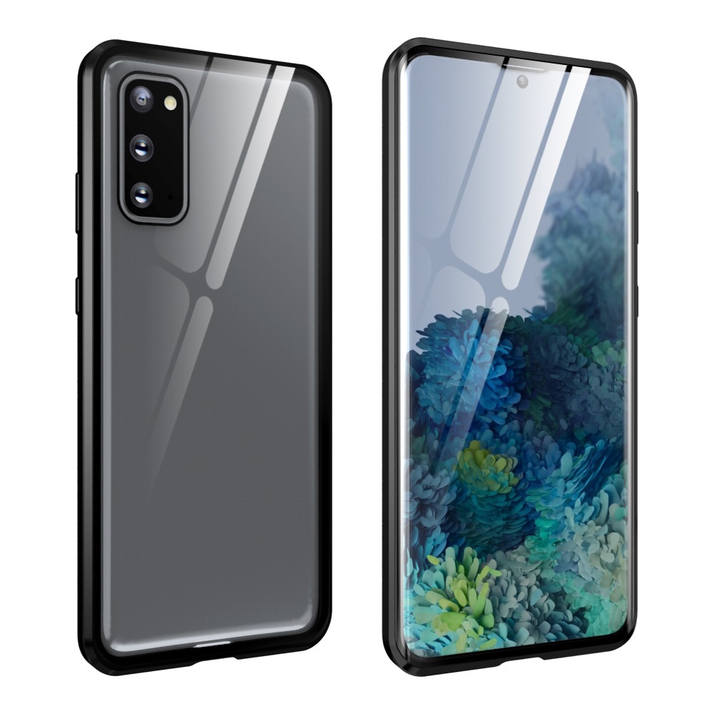 For Samsung Galaxy S20 FE Magnetic Metal Frame Double-sided Tempered Glass Case(Black) For Samsung Galaxy S20 FE Magnetic Metal Frame Double-sided Tempered Glass Case(Black)