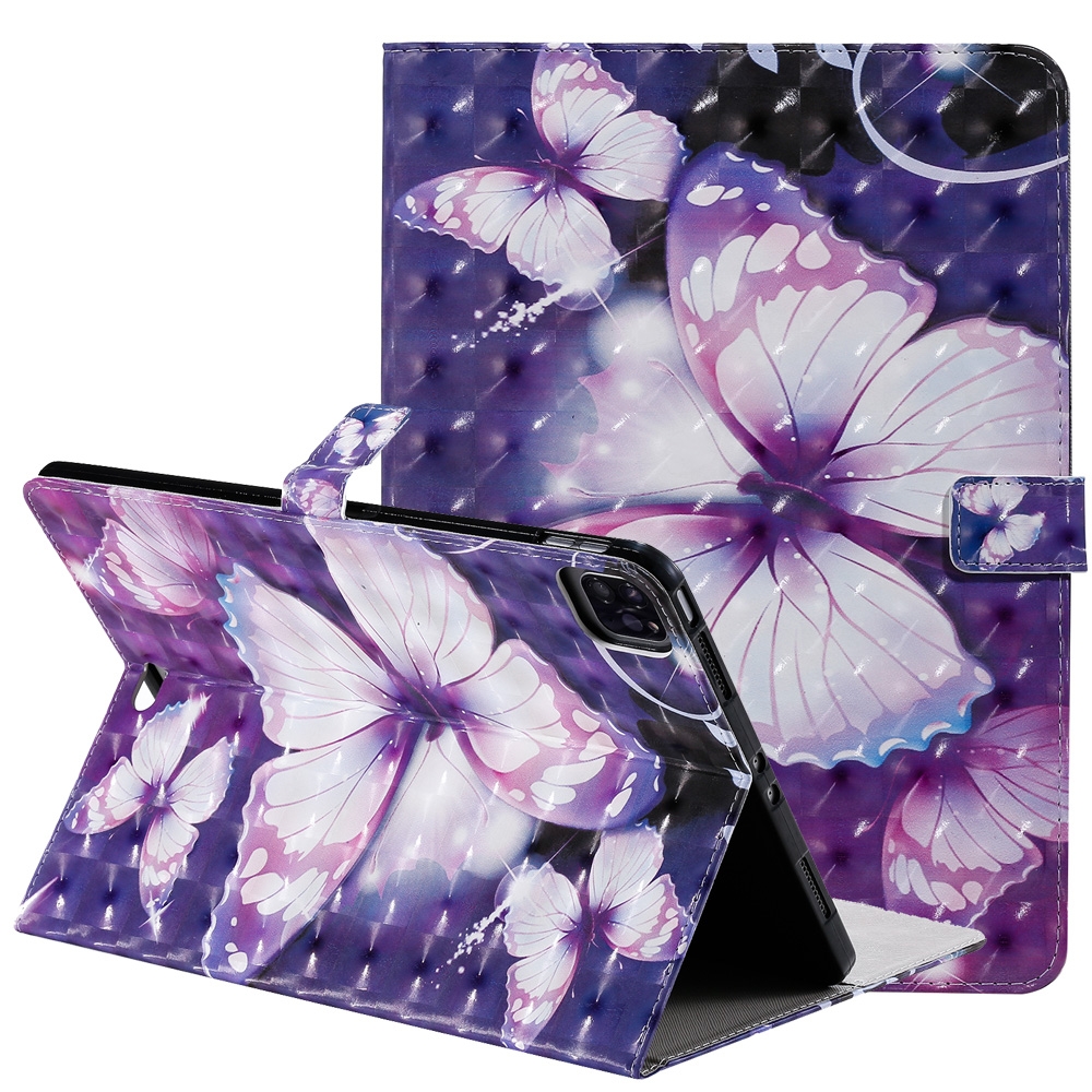 3D Painted Pattern Horizontal Flip Leather Case with Holder & Card Slots & Wallet & Sleep / Wake-up Function For iPad Air 2022 / 2020 10.9 /iPad Pro 11 2020 / 2018(Purple Butterfly) 3D Painted Pattern Horizontal Flip Leather Case with Holder & Card Slots & Wallet & Sleep / Wake-up Function For iPad Air 2022 / 2020 10.9 /iPad Pro 11 2020 / 2018(Purple Butterfly)