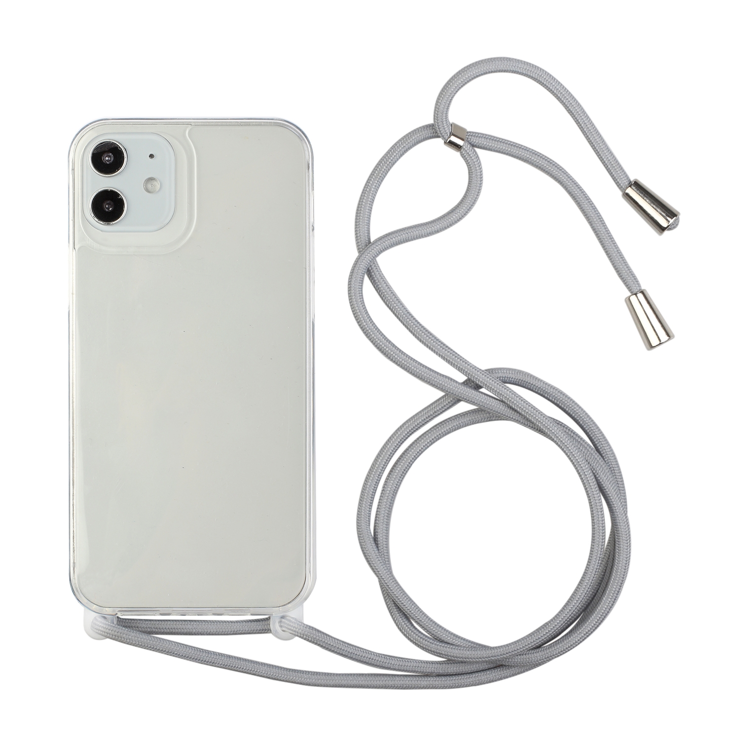 For iPhone 12 Pro Max Shockproof Ultra-thin TPU + Acrylic Protective Case with Lanyard(Grey) For iPhone 12 Pro Max Shockproof Ultra-thin TPU + Acrylic Protective Case with Lanyard(Grey)