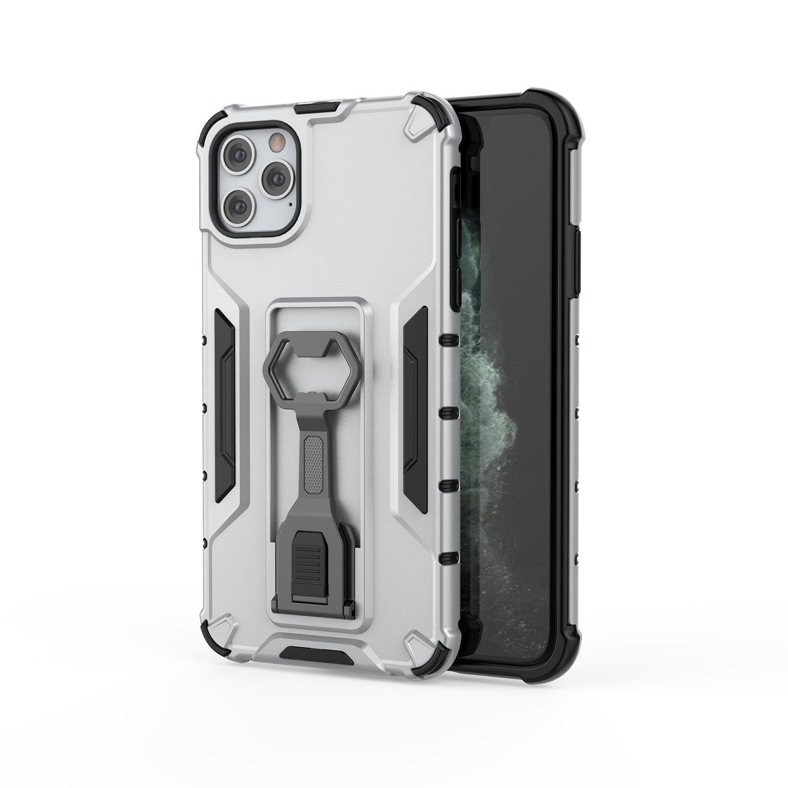 Peacock Style PC + TPU Protective Case with Bottle Opener For iPhone 11 Pro Max(Silver) Peacock Style PC + TPU Protective Case with Bottle Opener For iPhone 11 Pro Max(Silver)
