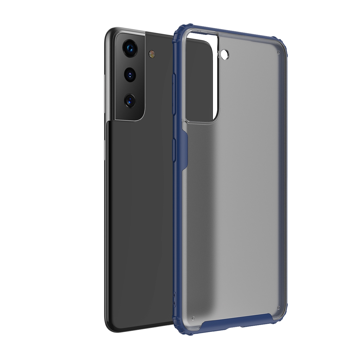 For Samsung Galaxy S21 5G Four-corner Shockproof TPU + PC Protective Case(Blue)