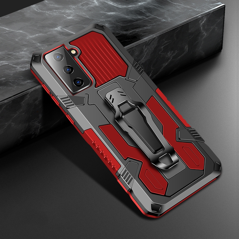 For Samsung Galaxy S21 5G Machine Armor Warrior Shockproof PC + TPU Protective Case(Red) For Samsung Galaxy S21 5G Machine Armor Warrior Shockproof PC + TPU Protective Case(Red)