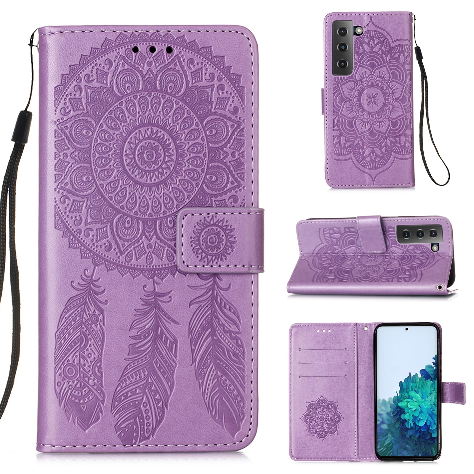 For Samsung Galaxy S21+ 5G Dream Catcher Printing Horizontal Flip Leather Case with Holder & Card Slots & Wallet & Lanyard(Purple) For Samsung Galaxy S21+ 5G Dream Catcher Printing Horizontal Flip Leather Case with Holder & Card Slots & Wallet & Lanyard(Purple)