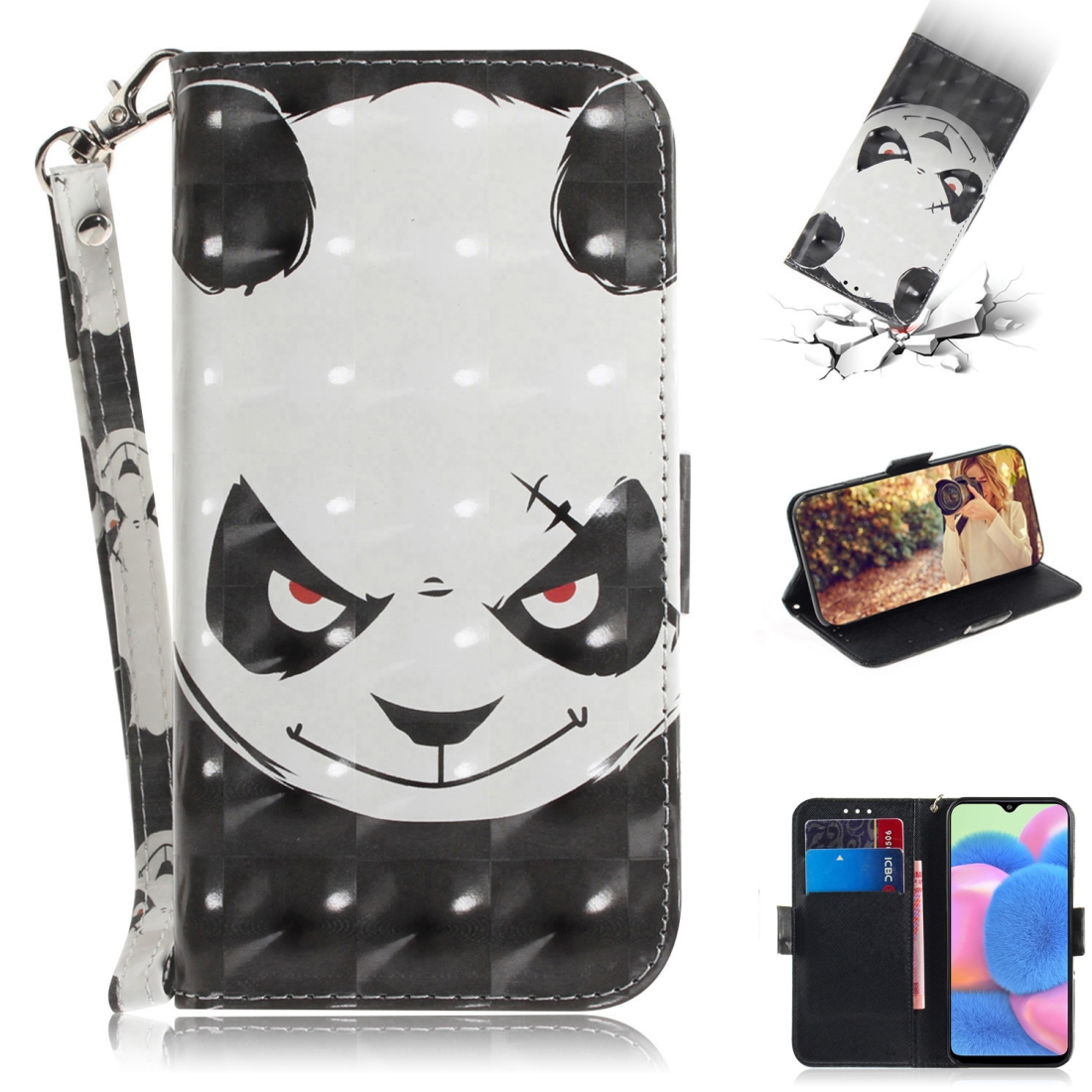For Galaxy A30s 3D Colored Drawing Horizontal Flip Leather Case with Holder & Card Slot & Wallet & Lanyard(Angry Bear) For Galaxy A30s 3D Colored Drawing Horizontal Flip Leather Case with Holder & Card Slot & Wallet & Lanyard(Angry Bear)