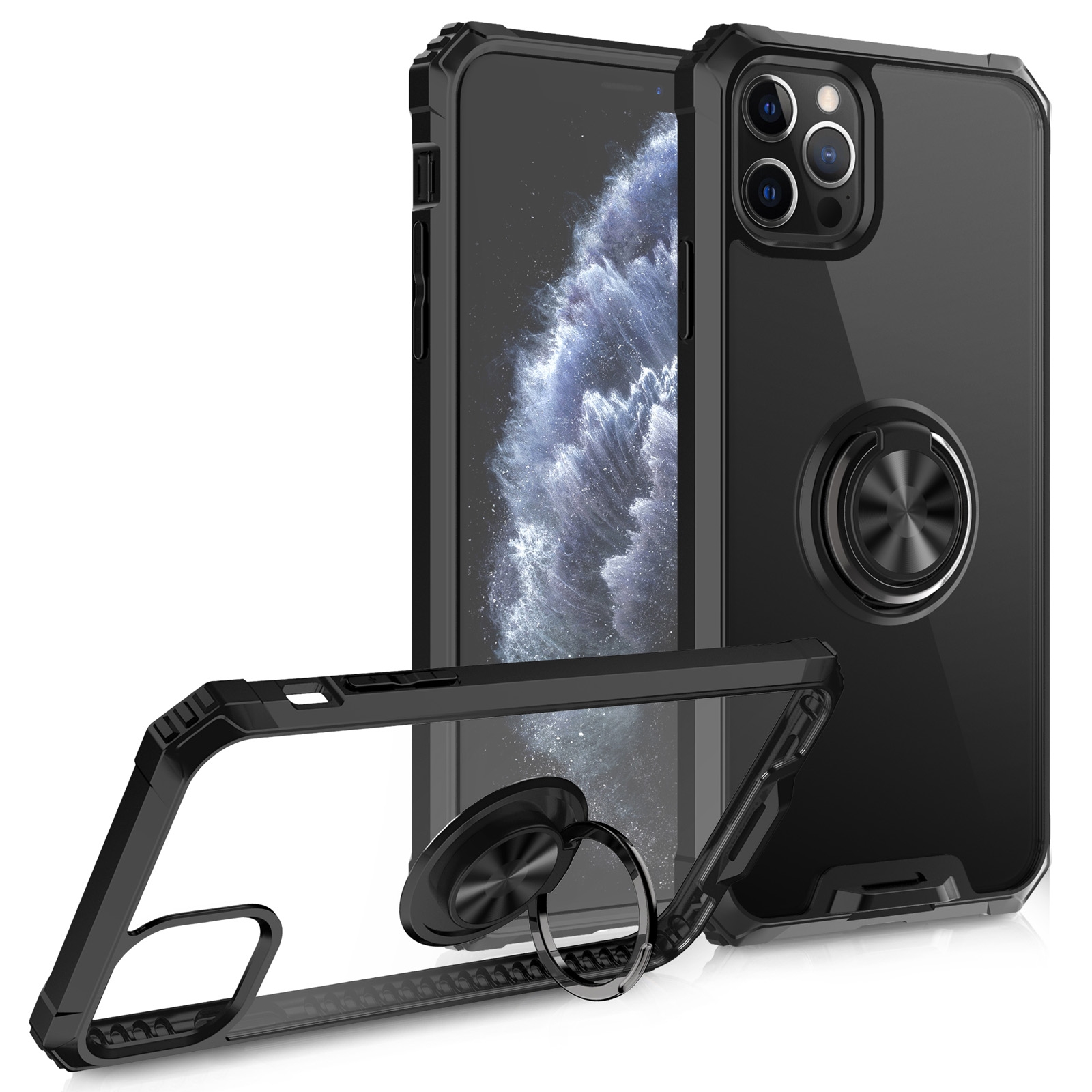For iPhone 11 Pro Armor Ring PC + TPU Magnetic Shockproof Protective Case (Black) For iPhone 11 Pro Armor Ring PC + TPU Magnetic Shockproof Protective Case (Black)