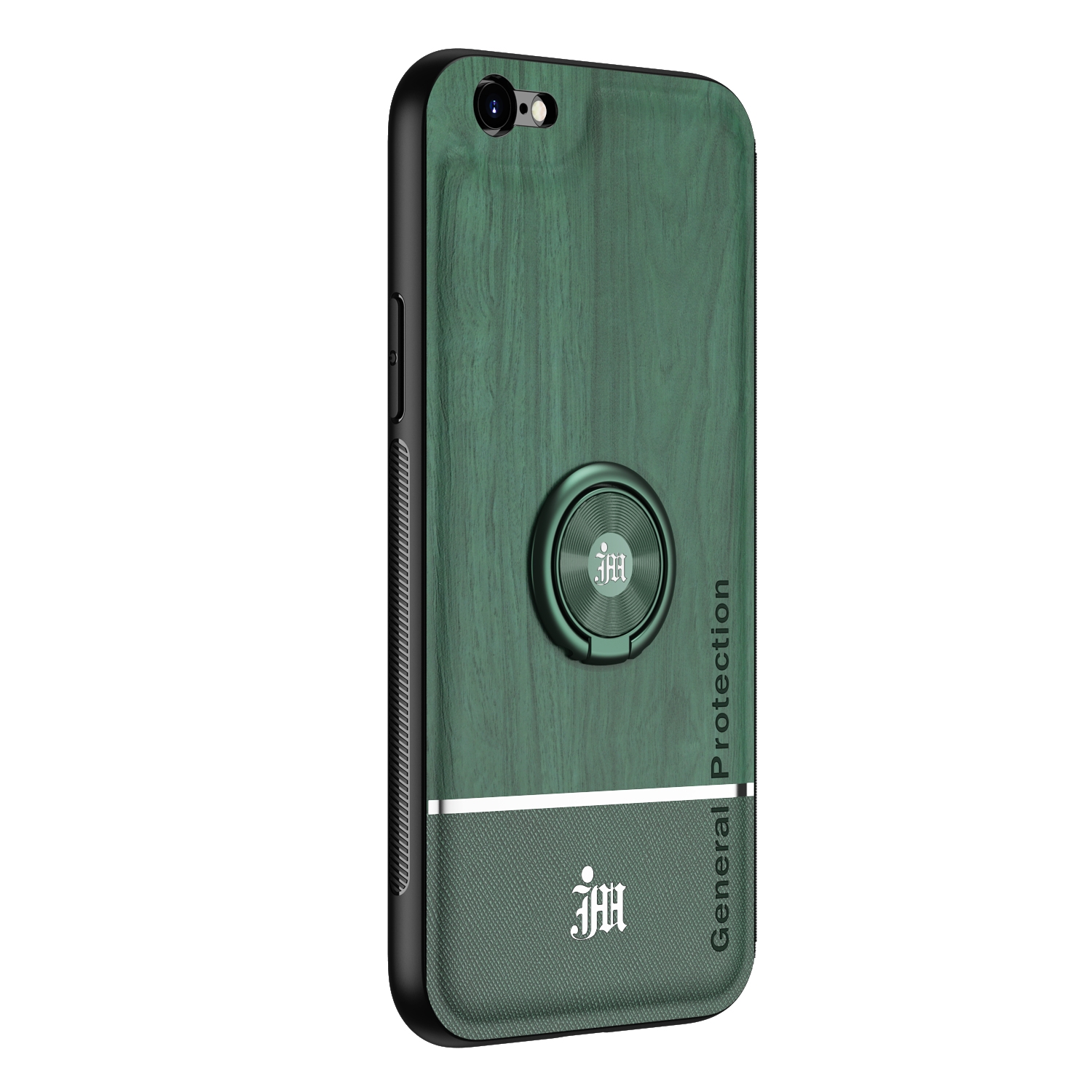 Wood Grain PC + TPU Shockproof Protective Case with Ring Holder For iPhone 6 & 6s(Green) Wood Grain PC + TPU Shockproof Protective Case with Ring Holder For iPhone 6 & 6s(Green)