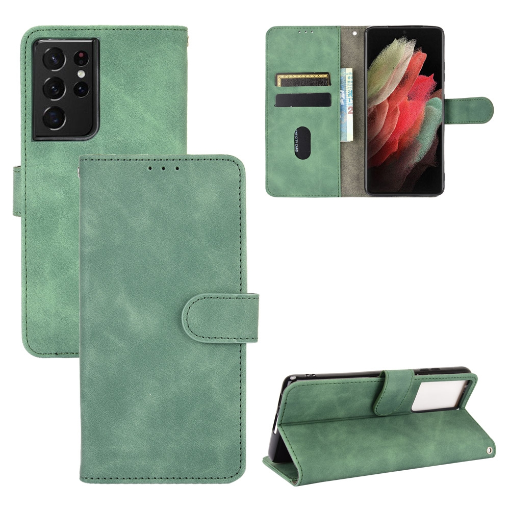 For Samsung Galaxy S21 Ultra 5G Solid Color Skin Feel Magnetic Buckle Horizontal Flip Calf Texture PU Leather Case with Holder & Card Slots & Wallet(Green) For Samsung Galaxy S21 Ultra 5G Solid Color Skin Feel Magnetic Buckle Horizontal Flip Calf Texture PU Leather Case with Holder & Card Slots & Wallet(Green)