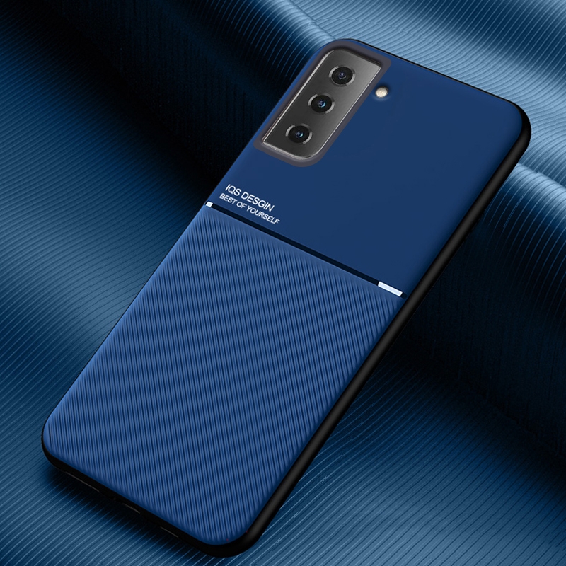 For Samsung Galaxy S21 5G Classic Tilt Strip Grain Magnetic Shockproof PC + TPU Case(Blue) For Samsung Galaxy S21 5G Classic Tilt Strip Grain Magnetic Shockproof PC + TPU Case(Blue)