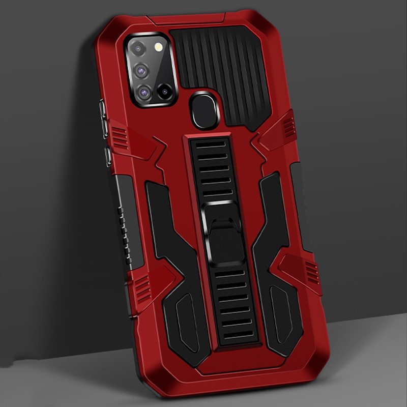For Samsung Galaxy S21 5G Vanguard Warrior All Inclusive Double-color Shockproof TPU + PC Protective Case with Holder(Red) For Samsung Galaxy S21 5G Vanguard Warrior All Inclusive Double-color Shockproof TPU + PC Protective Case with Holder(Red)