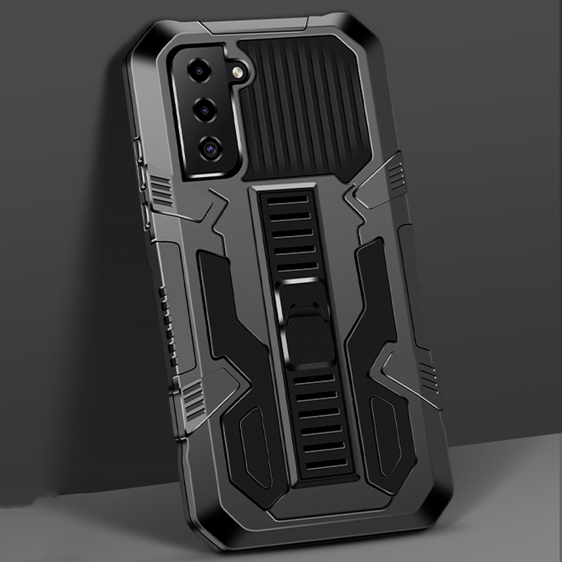 For Samsung Galaxy S21+ 5G Vanguard Warrior All Inclusive Double-color Shockproof TPU + PC Protective Case with Holder(Black) For Samsung Galaxy S21+ 5G Vanguard Warrior All Inclusive Double-color Shockproof TPU + PC Protective Case with Holder(Black)