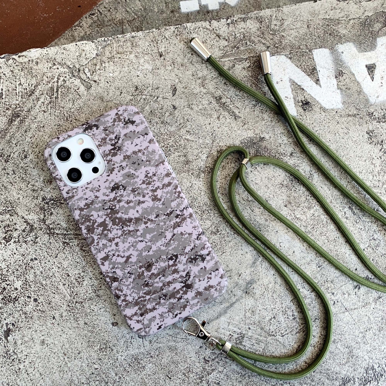 For iPhone 12 / 12 Pro Camouflage Pattern IMD Shockproof TPU Protective Case with Lanyard(AOR1) For iPhone 12 / 12 Pro Camouflage Pattern IMD Shockproof TPU Protective Case with Lanyard(AOR1)
