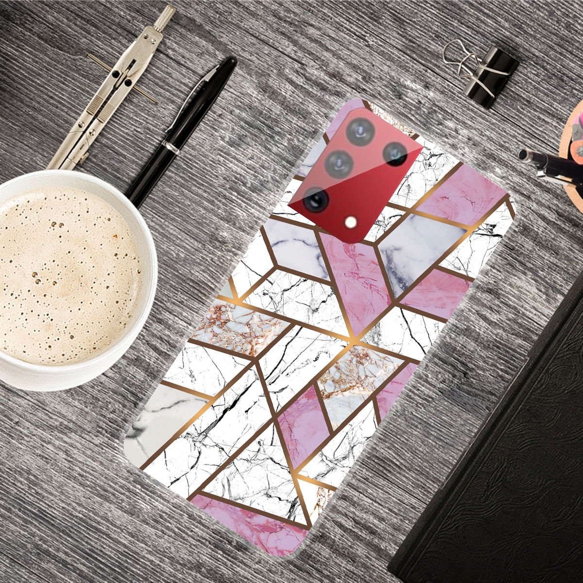 For Samsung Galaxy S21 Ultra 5G Marble Shockproof TPU Protective Case(Rhombus White Purple) For Samsung Galaxy S21 Ultra 5G Marble Shockproof TPU Protective Case(Rhombus White Purple)
