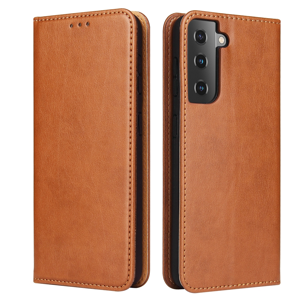 For Samsung Galaxy S21+ 5G Fierre Shann PU Genuine Leather Texture Horizontal Flip Leather Case with Holder & Card Slots & Wallet(Brown) For Samsung Galaxy S21+ 5G Fierre Shann PU Genuine Leather Texture Horizontal Flip Leather Case with Holder & Card Slots & Wallet(Brown)