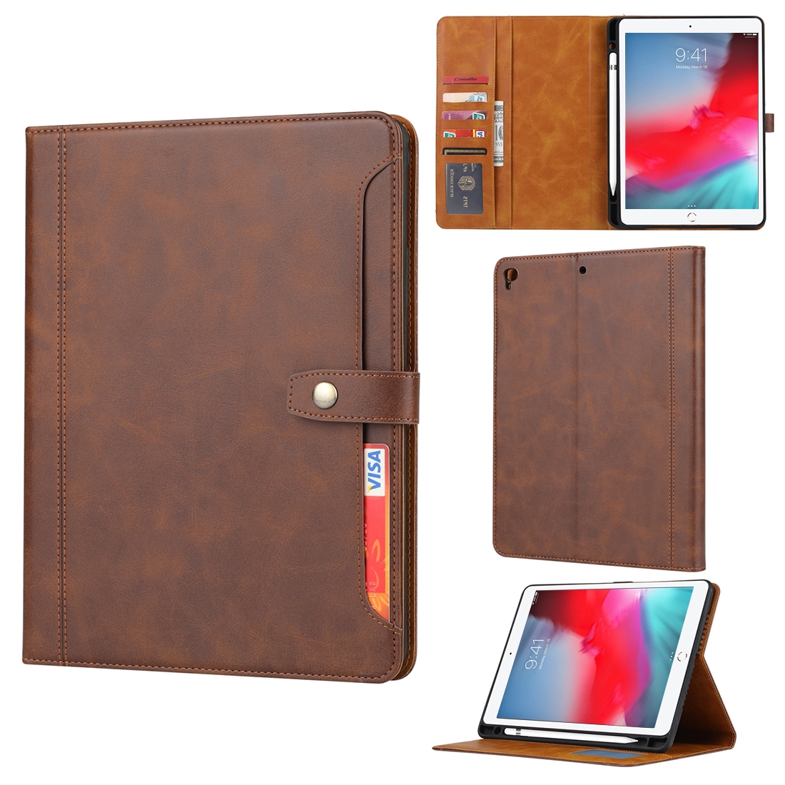 Calf Texture Double Fold Clasp Horizontal Flip Leather Case with Photo Frame & Holder & Card Slots & Wallet For iPad 9.7 (2018/2017) / Air 2(Coffee) Calf Texture Double Fold Clasp Horizontal Flip Leather Case with Photo Frame & Holder & Card Slots & Wallet For iPad 9.7 (2018/2017) / Air 2(Coffee)