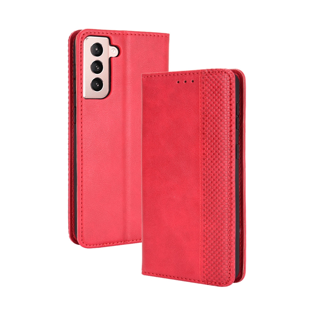 For Samsung Galaxy S21 5G Magnetic Buckle Retro Crazy Horse Texture Horizontal Flip Leather Case with Holder & Card Slots & Photo Frame(Red) For Samsung Galaxy S21 5G Magnetic Buckle Retro Crazy Horse Texture Horizontal Flip Leather Case with Holder & Card Slots & Photo Frame(Red)
