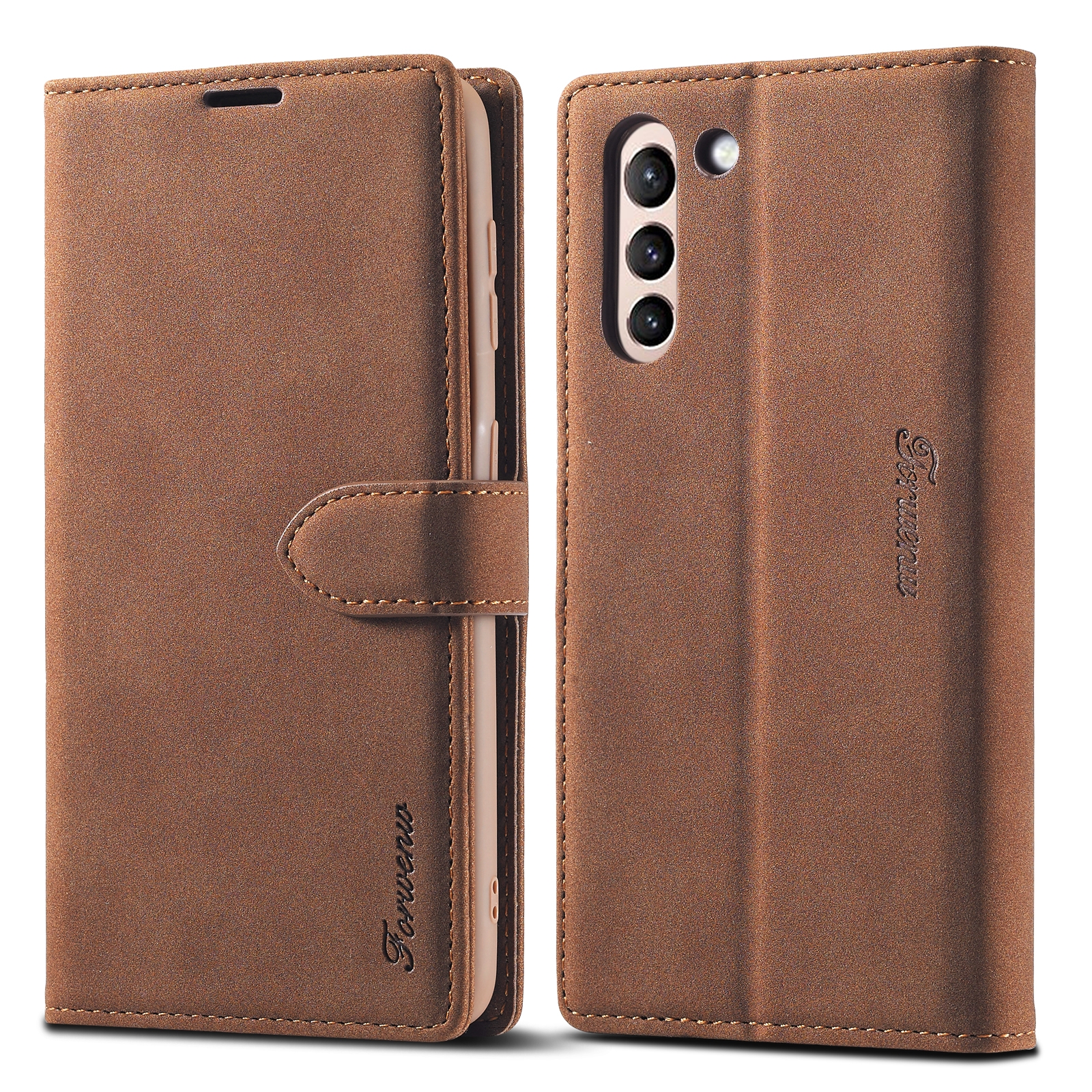 For Samsung Galaxy S21+ 5G Forwenw F1 Series Matte Strong Magnetism Horizontal Flip Leather Case with Holder & Card Slots & Wallet & Photo Frame(Brown) For Samsung Galaxy S21+ 5G Forwenw F1 Series Matte Strong Magnetism Horizontal Flip Leather Case with Holder & Card Slots & Wallet & Photo Frame(Brown)