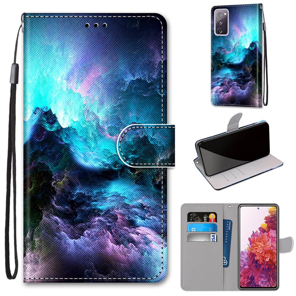 For Samsung Galaxy S20 FE 5G Coloured Drawing Cross Texture Horizontal Flip PU Leather Case with Holder & Card Slots & Wallet & Lanyard(Colorful Clouds) For Samsung Galaxy S20 FE 5G Coloured Drawing Cross Texture Horizontal Flip PU Leather Case with Holder & Card Slots & Wallet & Lanyard(Colorful Clouds)