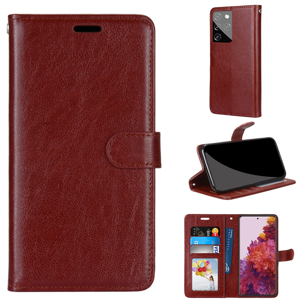 For Samsung Galaxy S21 Ultra 5G Pure Color Horizontal Flip PU Leather Case with Holder & Card Slots & Wallet & Photo Frame(Brown) For Samsung Galaxy S21 Ultra 5G Pure Color Horizontal Flip PU Leather Case with Holder & Card Slots & Wallet & Photo Frame(Brown)