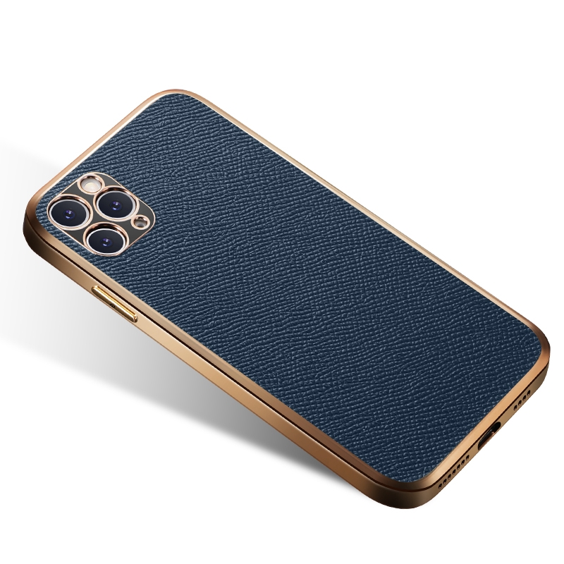 For iPhone 11 Pro Max Cowhide Palm Print Shockproof Precise Hole Protective Case (Blue) For iPhone 11 Pro Max Cowhide Palm Print Shockproof Precise Hole Protective Case (Blue)