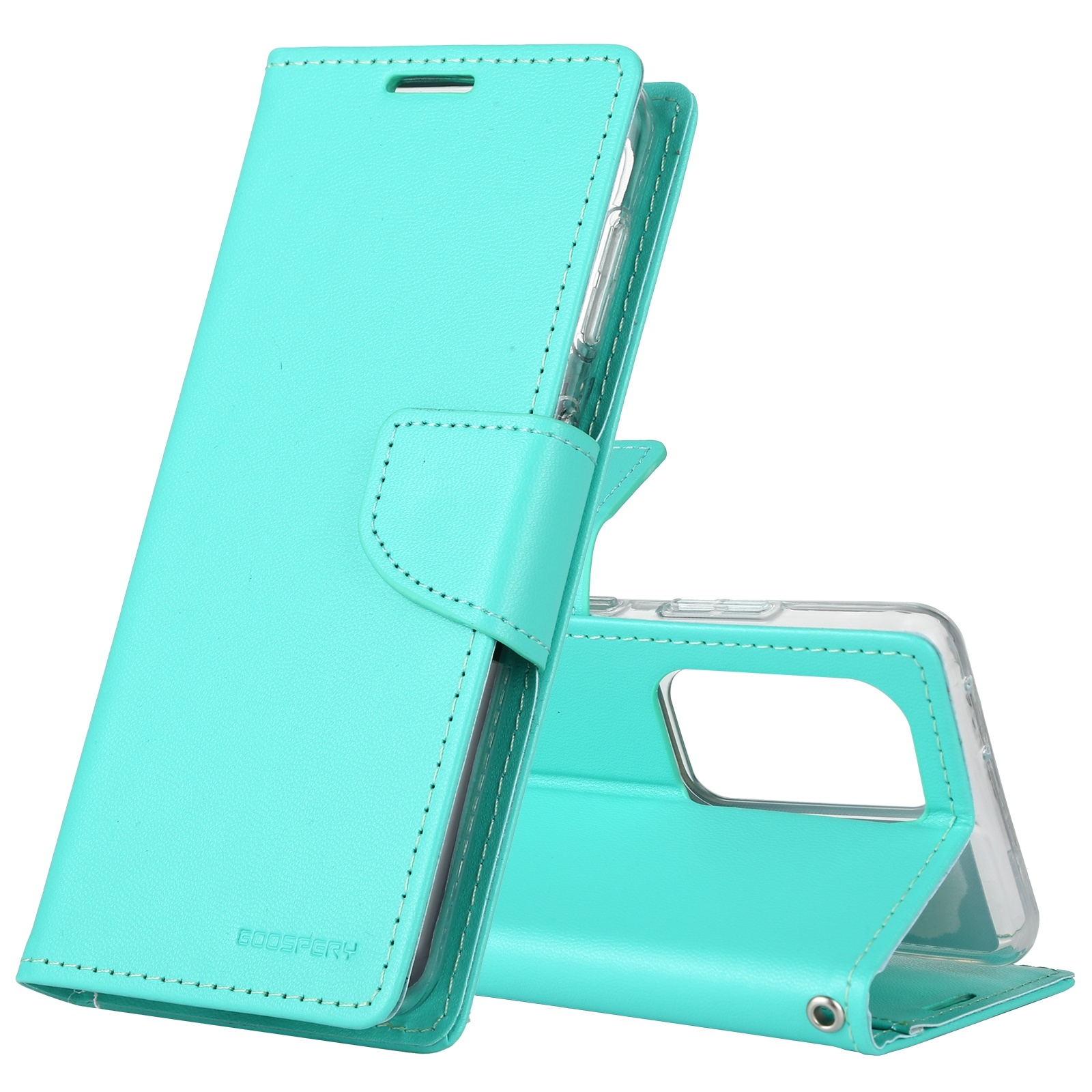 For Samsung Galaxy S21 Ultra 5G GOOSPERY Bravo Diary Crazy Horse Texture Horizontal Flip Leather Case With Bracket & Card Slot & Wallet(Mint Green) For Samsung Galaxy S21 Ultra 5G GOOSPERY Bravo Diary Crazy Horse Texture Horizontal Flip Leather Case With Bracket & Card Slot & Wallet(Mint Green)