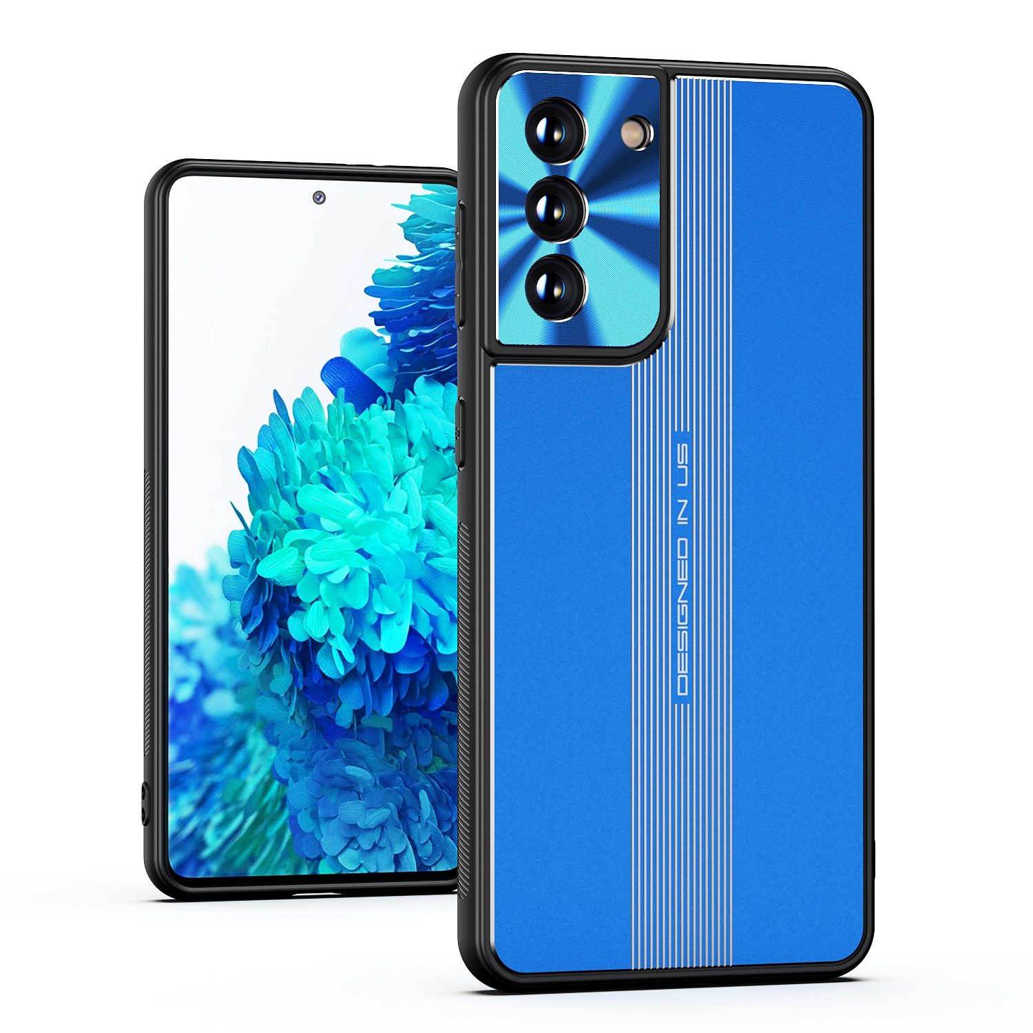 For Samsung Galaxy S21 5G Jianfeng Series TPU+ Metal Shockproof Protective Case(Blue) For Samsung Galaxy S21 5G Jianfeng Series TPU+ Metal Shockproof Protective Case(Blue)