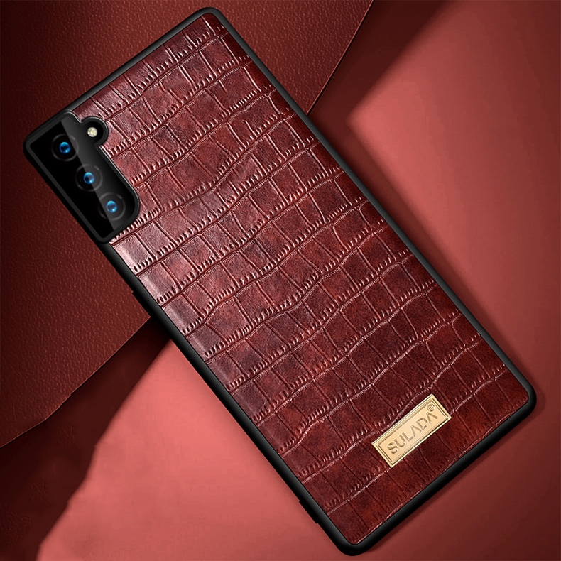 For Samsung Galaxy S21 5G SULADA Shockproof TPU + Handmade Leather Case(Coffee Brown) For Samsung Galaxy S21 5G SULADA Shockproof TPU + Handmade Leather Case(Coffee Brown)