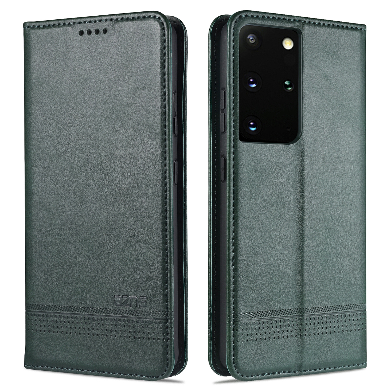 For Samsung Galaxy S21 5G AZNS Magnetic Calf Texture Horizontal Flip Leather Case with Card Slots & Holder & Wallet(Dark Green) For Samsung Galaxy S21 5G AZNS Magnetic Calf Texture Horizontal Flip Leather Case with Card Slots & Holder & Wallet(Dark Green)