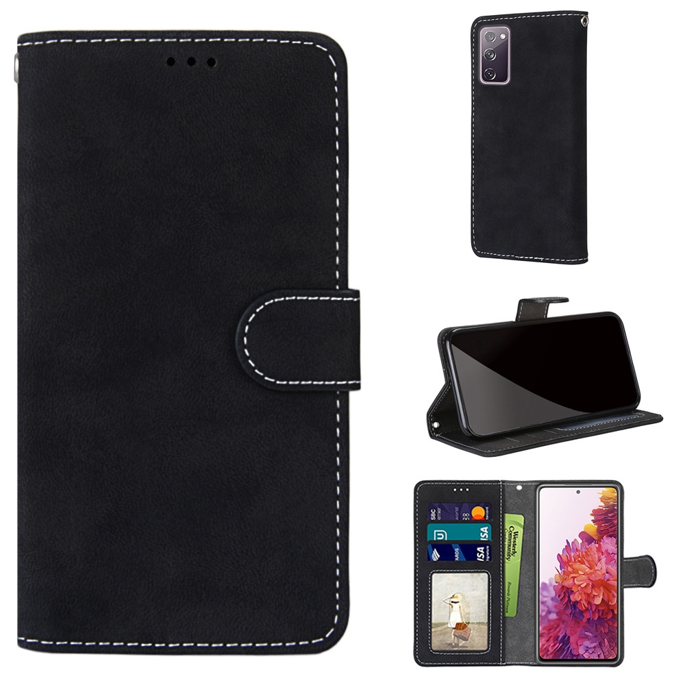 For Samsung Galaxy S20 FE / S20 FE Lite Retro Frosted Horizontal Flip PU Leather Case with Holder & Card Slots & Wallet & Photo Frame(Black) For Samsung Galaxy S20 FE / S20 FE Lite Retro Frosted Horizontal Flip PU Leather Case with Holder & Card Slots & Wallet & Photo Frame(Black)