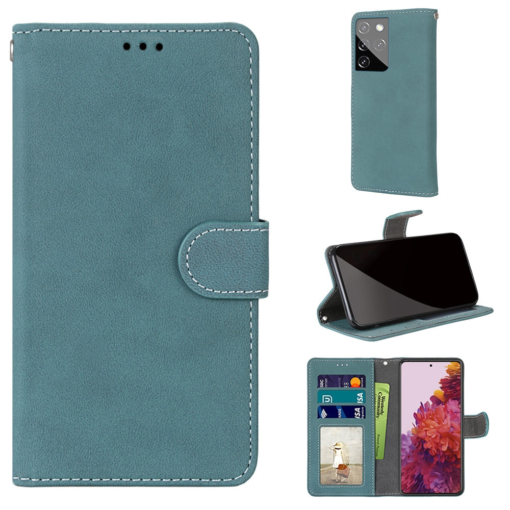 For Samsung Galaxy S21 Ultra 5G Retro Frosted Horizontal Flip PU Leather Case with Holder & Card Slots & Wallet & Photo Frame(Blue) For Samsung Galaxy S21 Ultra 5G Retro Frosted Horizontal Flip PU Leather Case with Holder & Card Slots & Wallet & Photo Frame(Blue)