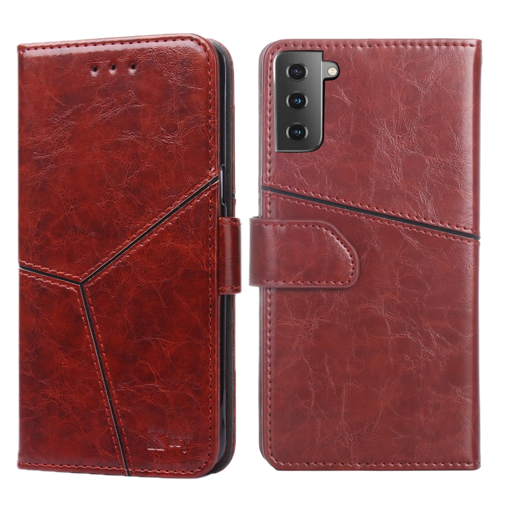 For Samsung Galaxy S21+ 5G Geometric Stitching Horizontal Flip TPU + PU Leather Case with Holder & Card Slots & Wallet(Dark Brown) For Samsung Galaxy S21+ 5G Geometric Stitching Horizontal Flip TPU + PU Leather Case with Holder & Card Slots & Wallet(Dark Brown)