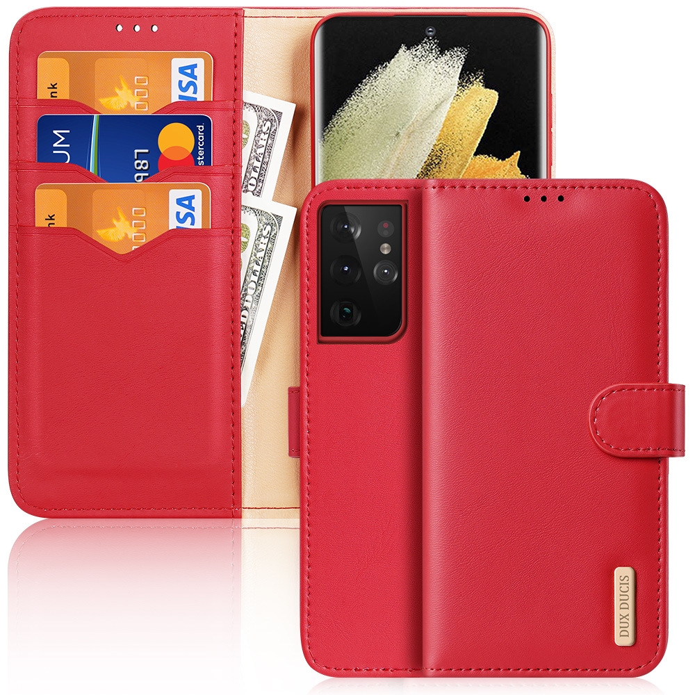 For Samsung Galaxy S21 Ultra 5G DUX DUCIS Hivo Series Cowhide + PU + TPU Leather Horizontal Flip Case with Holder & Card Slots(Red) For Samsung Galaxy S21 Ultra 5G DUX DUCIS Hivo Series Cowhide + PU + TPU Leather Horizontal Flip Case with Holder & Card Slots(Red)