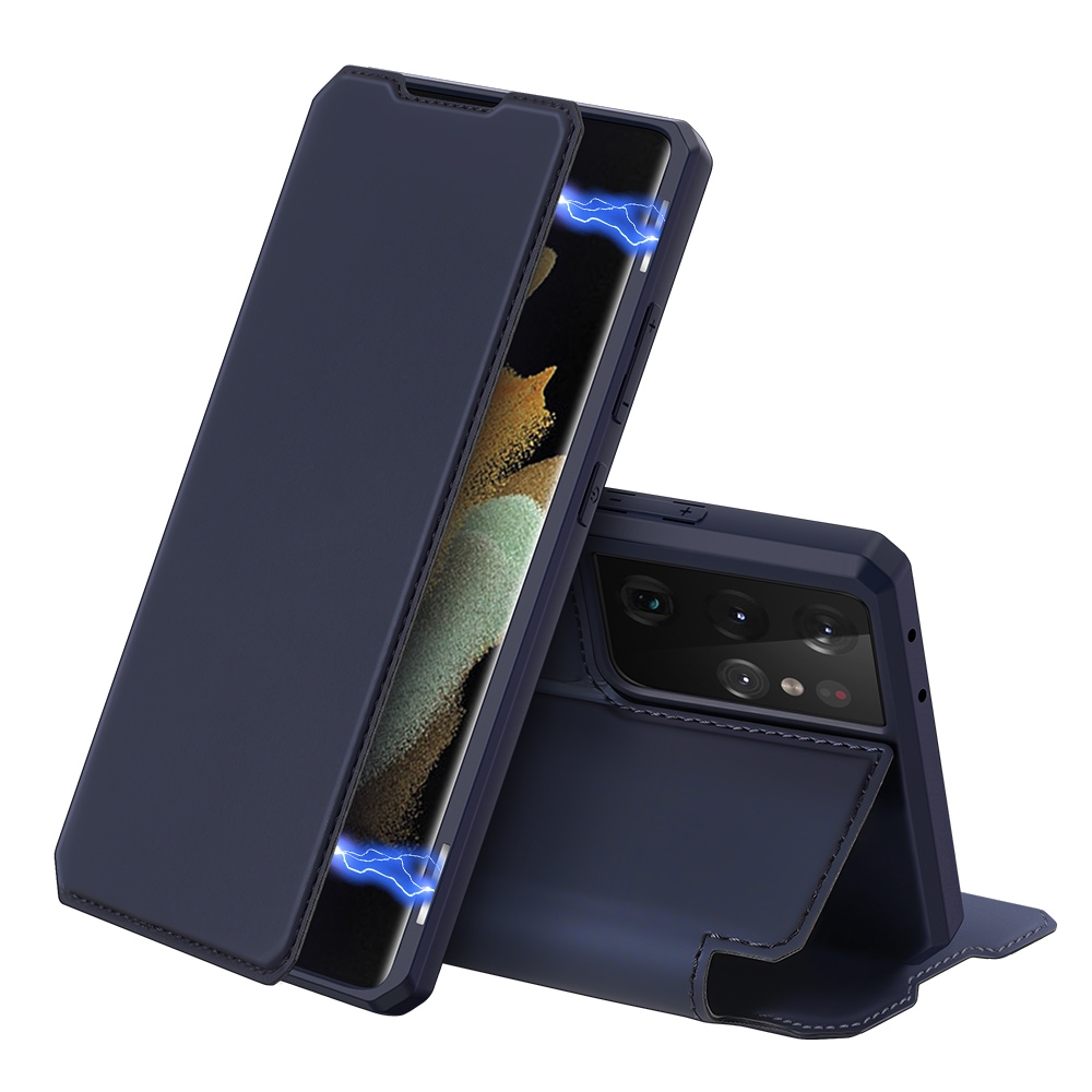 For Samsung Galaxy S21 Ultra 5G DUX DUCIS Skin X Series PU + TPU Horizontal Flip Leather Case with Holder & Card Slots(Blue) For Samsung Galaxy S21 Ultra 5G DUX DUCIS Skin X Series PU + TPU Horizontal Flip Leather Case with Holder & Card Slots(Blue)