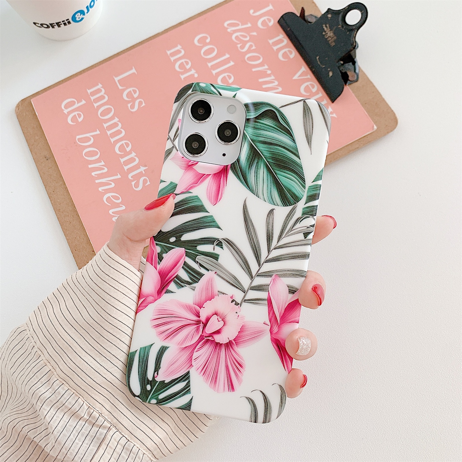 For iPhone 12 Pro Max Shockproof IMD TPU Protective Case(Banana Leaves Red Flower) For iPhone 12 Pro Max Shockproof IMD TPU Protective Case(Banana Leaves Red Flower)