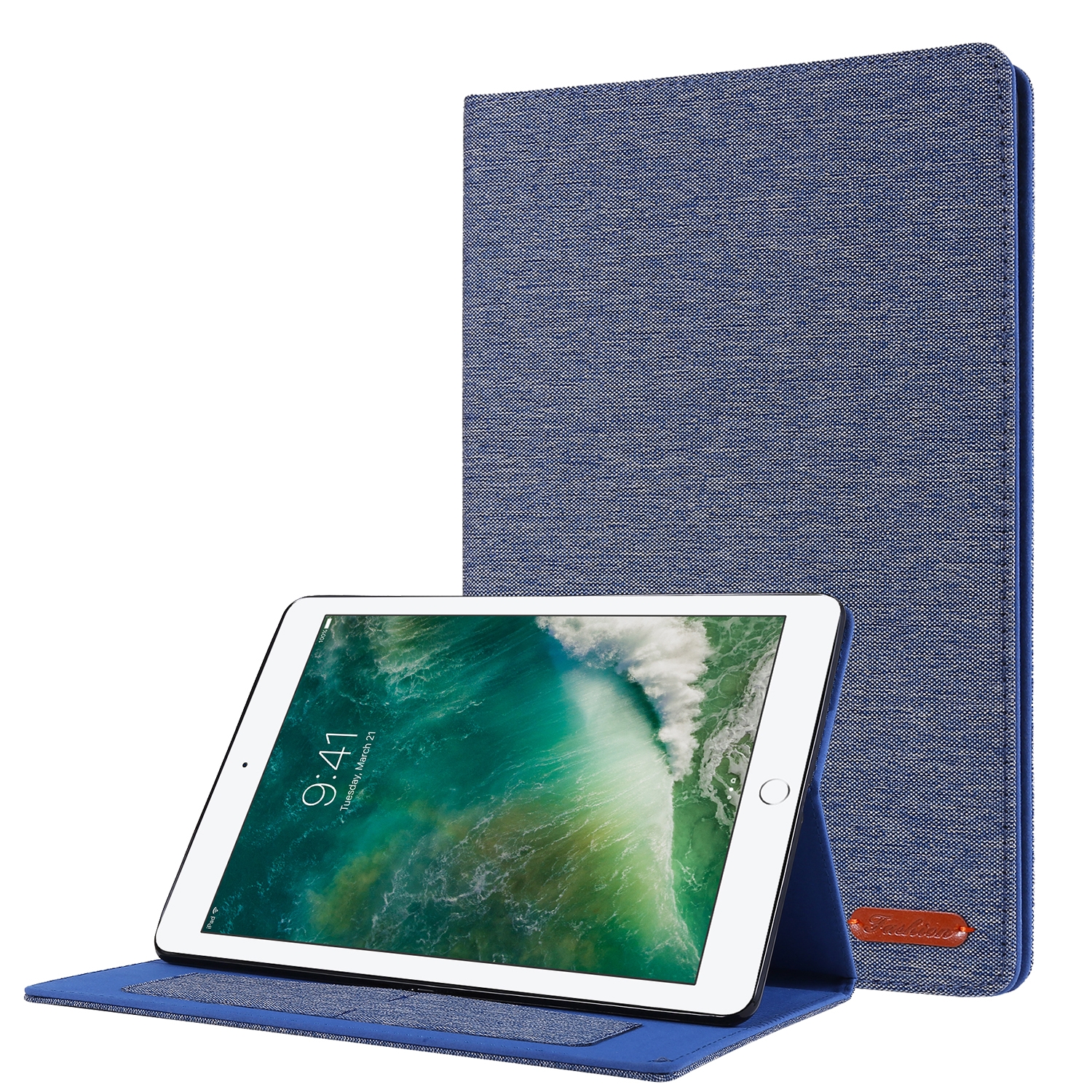 Horizontal Flip TPU + Fabric PU Leather Protective Case with Name Card Clip For iPad 10.2 2021 / 2020 / 2019(Dark Blue) Horizontal Flip TPU + Fabric PU Leather Protective Case with Name Card Clip For iPad 10.2 2021 / 2020 / 2019(Dark Blue)